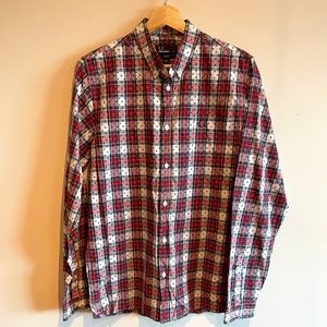 Rare Fred Perry Polka Dot Plaid Button Up - M - Slim Fit